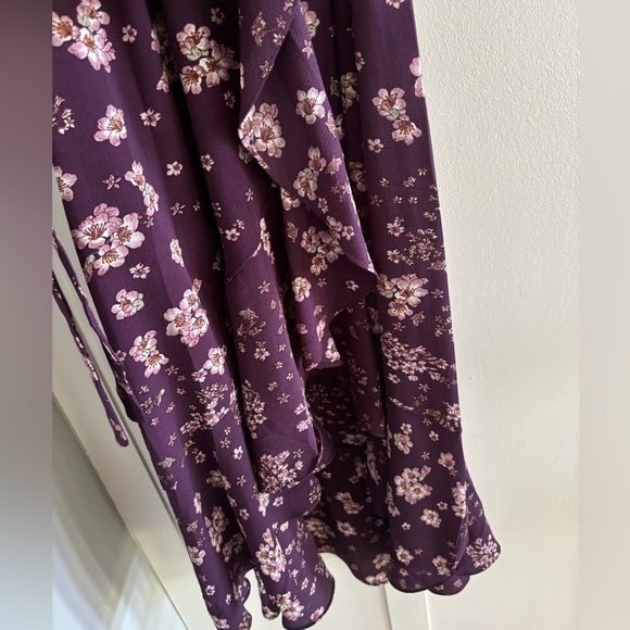 Max Studio High-Low Ruffle Midi Wrap Dress - Picture 5 of 7